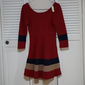 Red Colorblock Dress